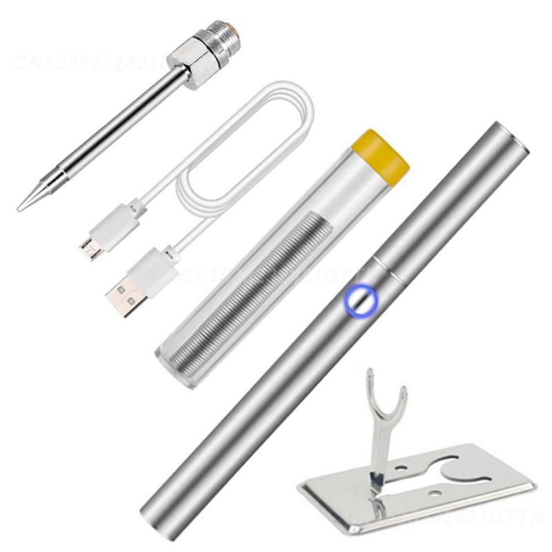 Интерфейс Паяльник Наконечник Зарядка Домашняя Сварка Припой Ремонт Инструменты Профессиональное Серебряное Паяльное Оборудование Портативный Регулируемый