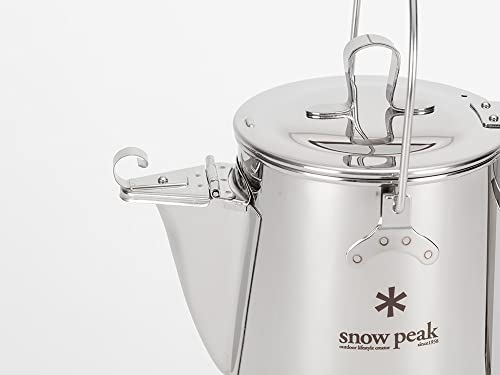 Snow Peak Classic Kettle 1.8 CS-270R 1.8L Water Boiling, Suitable for Campfires and Charcoal, Stainless Steel