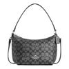 COACH Lewis Zip Top 20 Classic Logo Top Zip Closure Faux Leather Shoulder Bag Small Unisex Couple Style Gunmetal Mixed Color