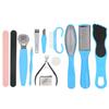 Набор педикюрных инструментов из 13 предметов: пилка для удаления ороговевшей кожи, вилка, пилка для ногтей, педикюрный нож для ухода за ногами