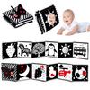 Black and White High Contrast Baby Toys Months Soft Baby Book for Newborn Brain Development Tummy Time Toys Infant Sensory Crinkle Toys Months