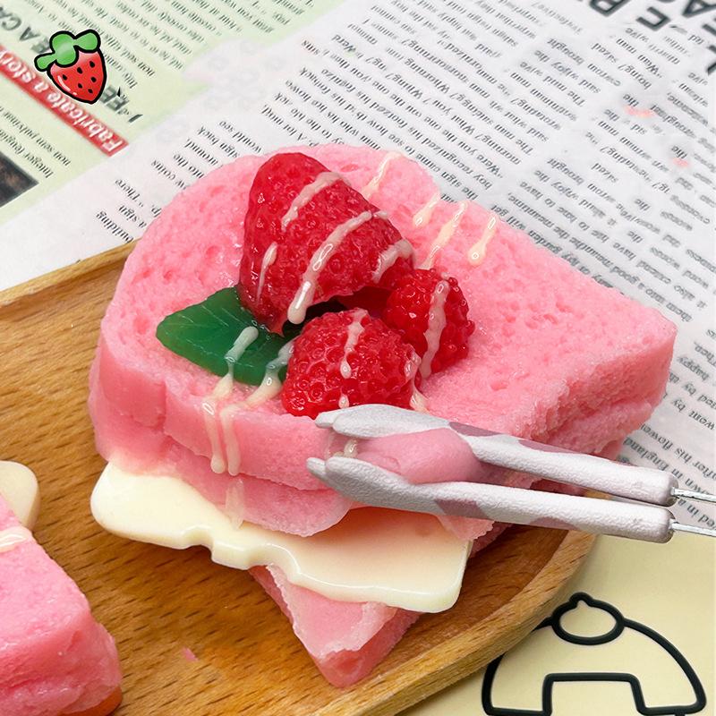 Нежный двухслойный клубничный шоколадный тост-кекс, фруктовый хлеб, персиковый пудинг, десерт матча, подарок для девочки, Q-bomb, детская сквиши-игрушка