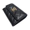 Chanel Classic Diamond Pattern Snap Closure Caviar Lambskin Card Holder Women accessories Black AP4093-B16988-94305