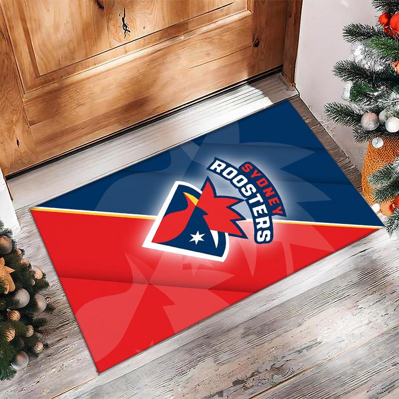 Sydney Roosters Crystal Velvet Carpet Soft Anti?Slip Floor Mat Comfortable Home Living Room Bedroom Decor Rug