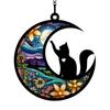 Подвесной орнамент Красочный кот/собака на Луне Дизайн с отверстием для подвешивания Яркий цвет Окно Подвеска-памятник Украшение дома