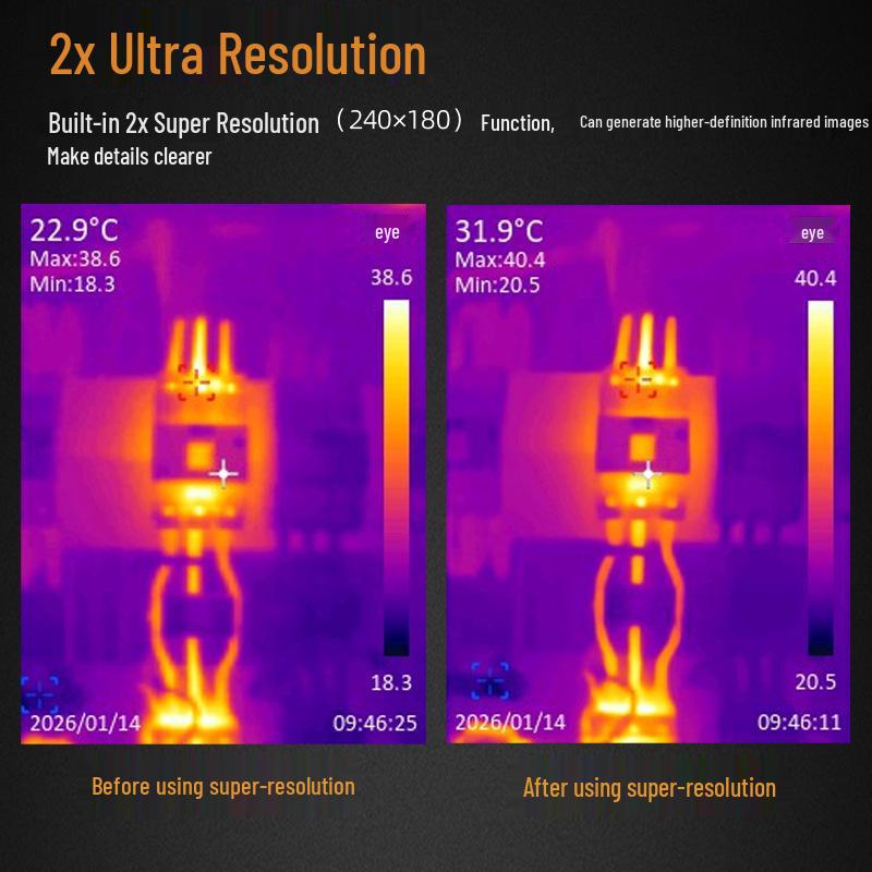 Инфракрасная тепловизионная камера Uni-T UTi120S+ для промышленного обнаружения утечек и систем теплого пола.