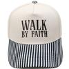 WALK BY FAITH Truck driver hat embroidered retro leopard print color matching baseball cap for men and women casual
