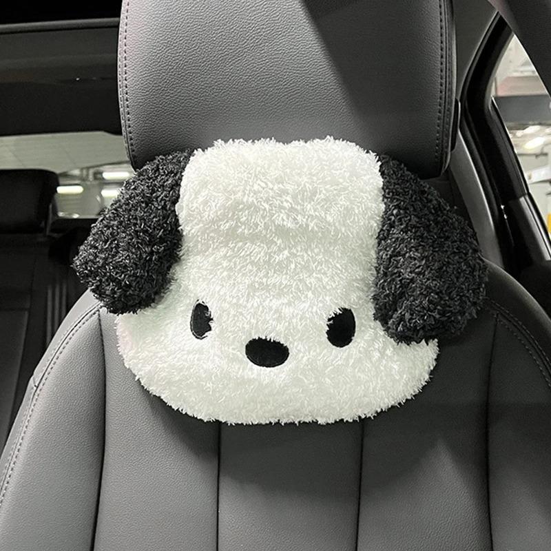 Подголовник автомобиля, подушка для шеи, милая плюшевая собака, удобный автомобильный подголовник, всесезонный автомобильный подголовник