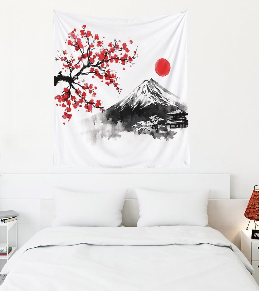 VIKAMA Blue Mist Pine Forest Natural Style Wall Art Hanging Cloth Forest Inspired Tapestry Bohemian Decorative Hanging Cloth