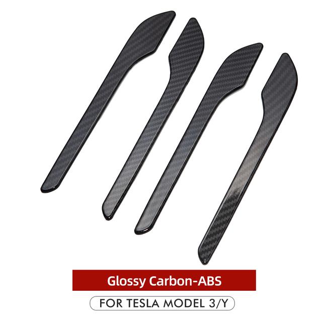 Новая модель автомобильной дверной ручки для Tesla Model 3 2023 Model Y, аксессуары, дверная крышка, паста Model3, углеродное волокно, ABS Three