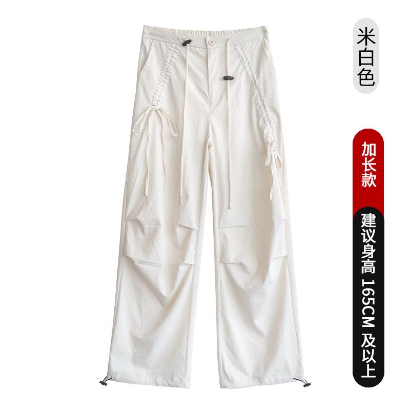 Женский комбинезон с широкими штанинами и бантом, новинка весны и осени, с высокой талией, облегающий, свободные брюки прямого кроя, спортивные повседневные брюки