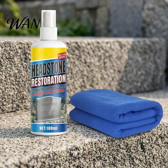 Black Stain Remover Tombstone Headstone Restoration And Cleaning Spray, Monument Cleaner for Granite Marble Cemetery Memorials, Gentle Stone Care Way