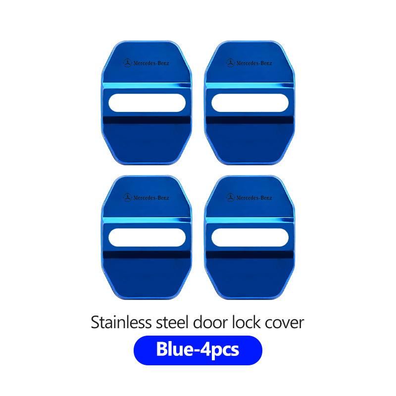 For Benz Stainless Steel Car Door Lock Buckle Cover Protective Covers Accessories CLS SLK Sport ML C200 C260 C300 W205 CITAN p3