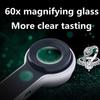 60-кратная лупа со светодиодной подсветкой, регулируемая перезаряжаемая HD-лупа высокой мощности