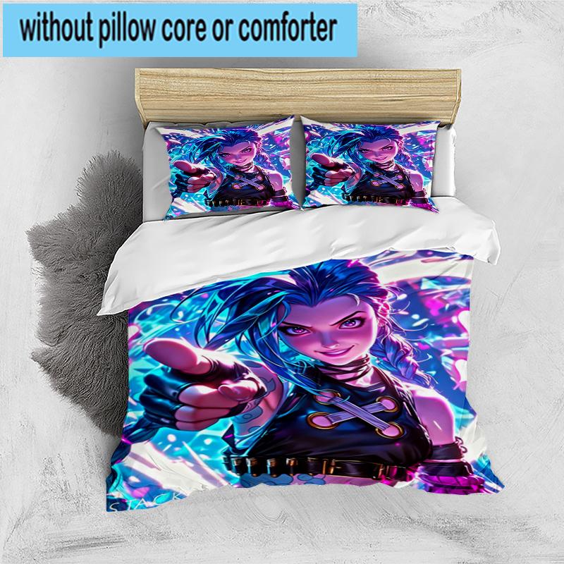 3PCS Fantasy Warrior Jing 3pcs Bedding,Including 3PCS Duvet Cover And 2pcs Pillowcases Perfect for Christmas,Ideal for Bedroom, Dormitory