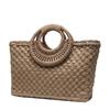 Yogodlns Straw Handbag Women New Straw Beach Bag Hand-Woven Simple Wild Summer Vacation Travel Trend Retro Casual Rattan Bag