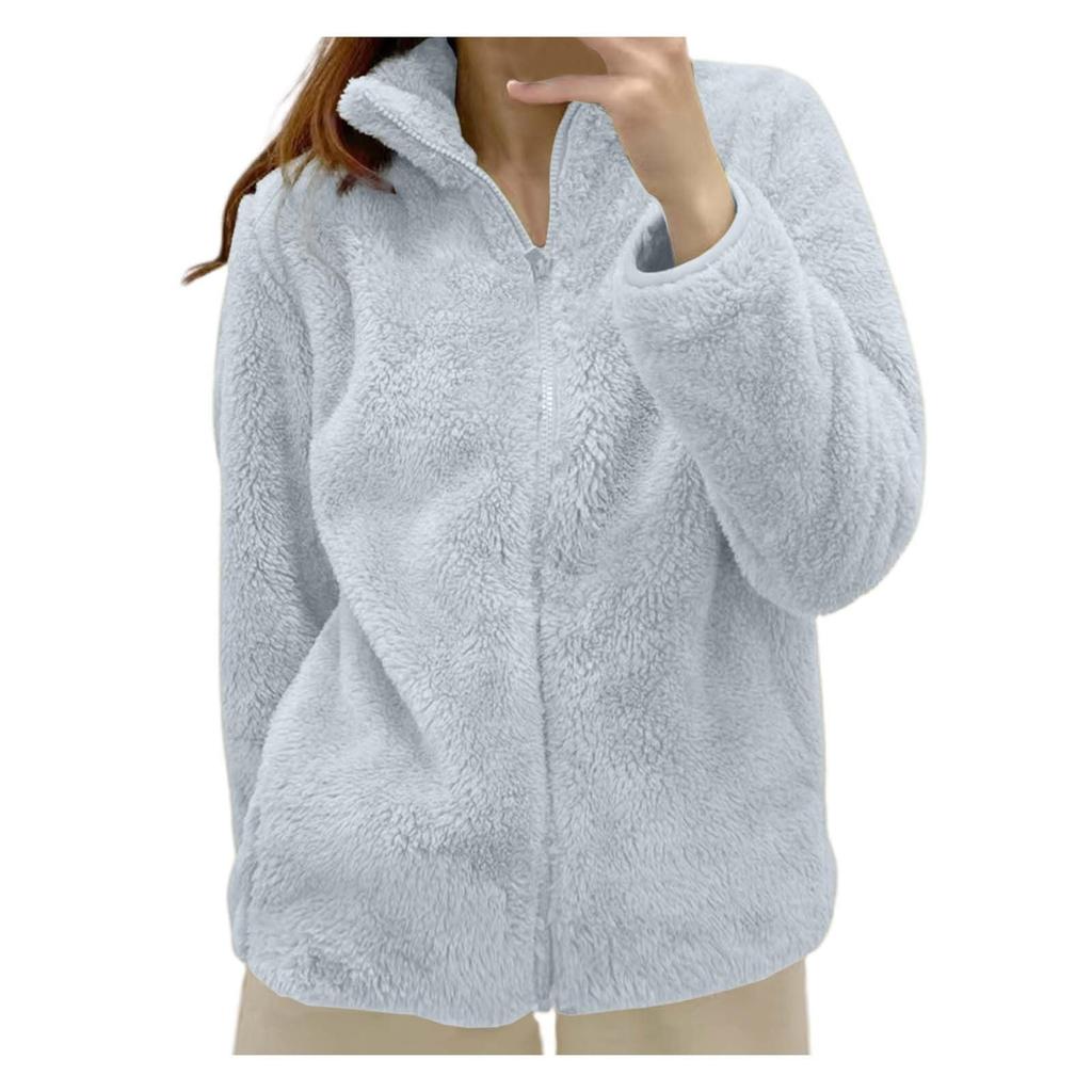 Womens Fleece Zip Up Jacket Light Fall Jackets Winter Plus Size Jackets