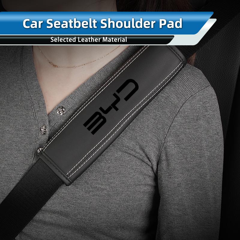 Car Pu Leather Seat Belt Safety Belt Cover Shoulder Protector Auto Accessories For BYD M6 G3 G5 T3 13 F3 F0 S6 S7 E5 E6 Tang qa2