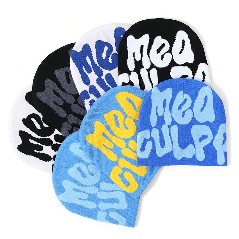 Popular New Colorful Wool Hat Letter Jacquard Autumn/Winter Warm Hat Popular Knitted Hat Customizable Logo