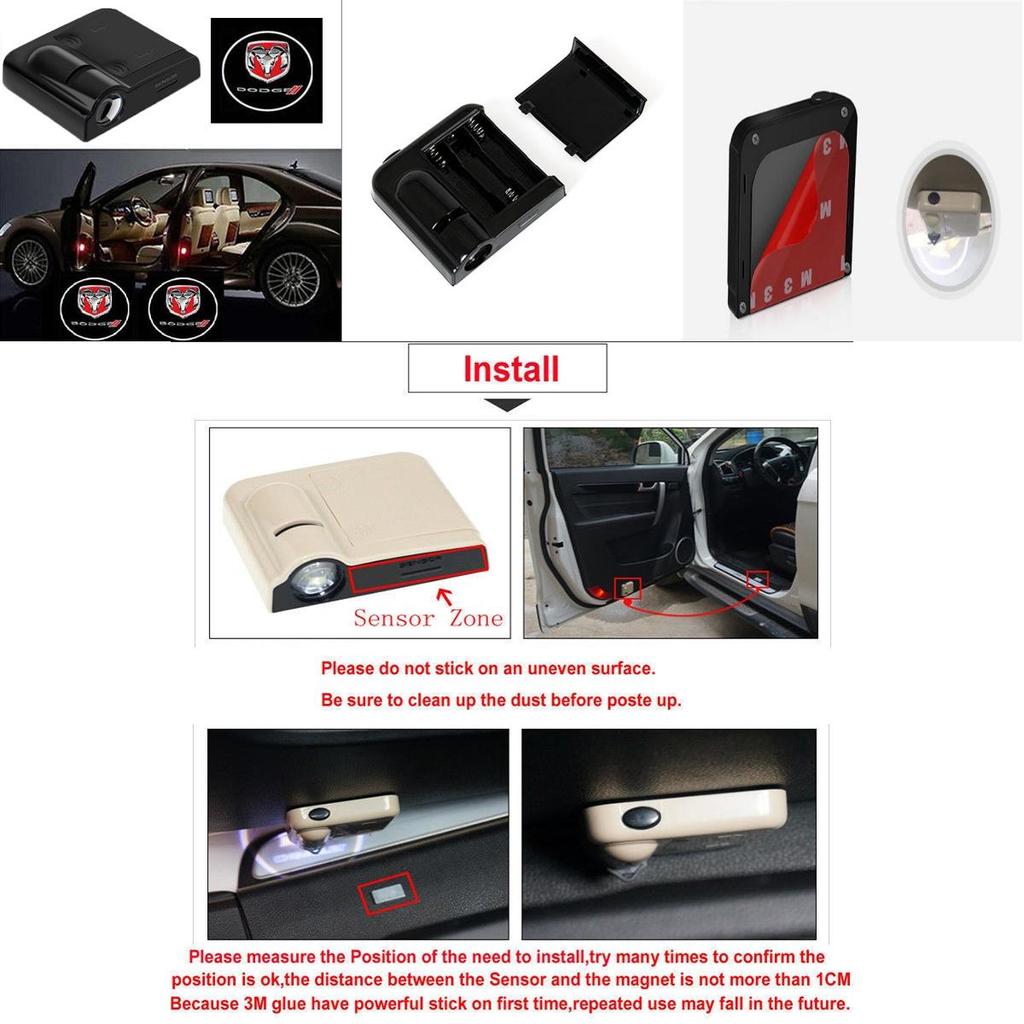 2 шт. Dodge Для беспроводных Модные Приветственные Светодиодные Проекторы Логотипа Двери Автомобиля