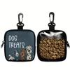 New cartoon dog printed pet snack bag portable training set with hook for outdoor zipper bag