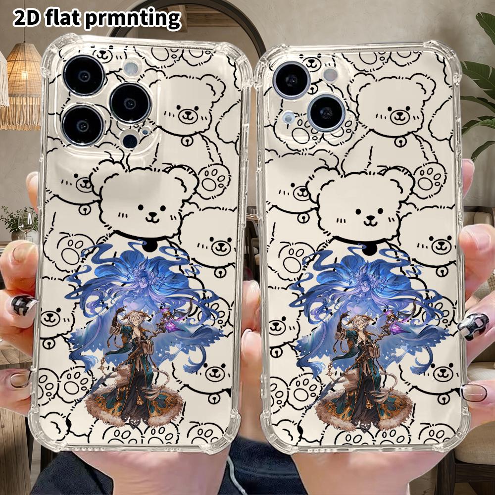 Чехол для телефона: 2D плоский, подходит для iPhone 18 17 16 15 14 13 Pro, прозрачный защитный чехол с четырьмя углами, персонажи в темной тематике, Рождество и Хэллоуин