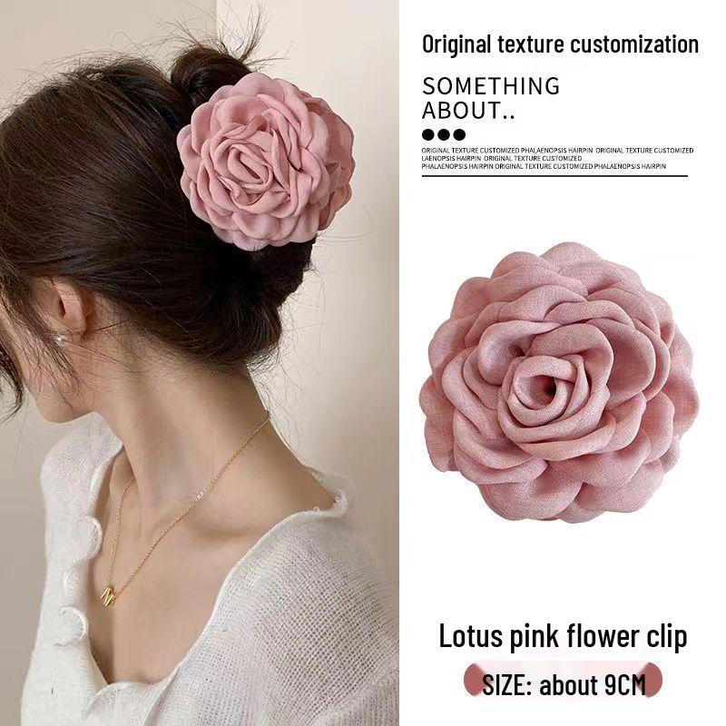 Caro 3D Rose Hair Claw Clip - 2024 High-End Floral Shark Clip for Women, Elegant Headwear