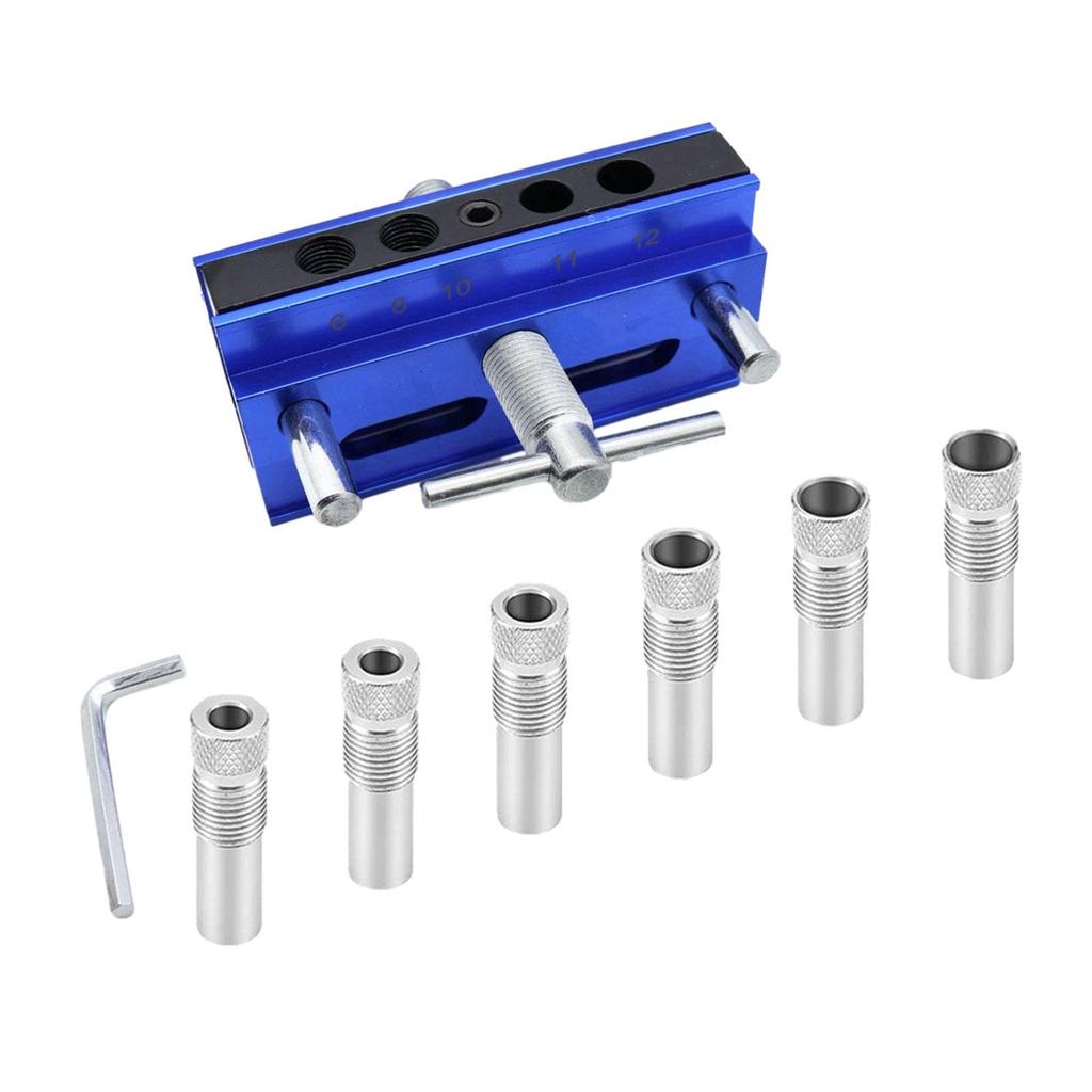 Самоцентрирующийся дюбельный кондукторный набор Кондуктор для сверления прямых отверстий Набор для соединения на ламелях С 6 направляющими втулками для сверления Регулируемый