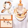 100% Real Silk Neck Scarf For Women Print Silk Square Scarf Neckerchief Fashion Bufanda  New Elegant Foulard Femme 65x65cm