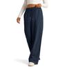 Fashion Drawstring Mid Waist Solid Casual Wide Leg Pants Women Autumn Winter Straight Plus Size Trousers Women Elegant Pocket Loose Pants Capris 25187