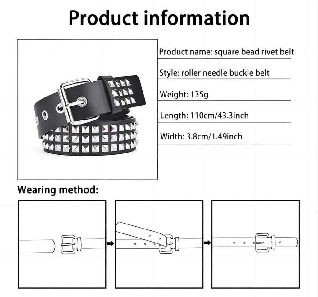 Трендовый ремень с заклепками, ремень Heavy Metal для мужчин и женщин, ремень в стиле панк-ночной клуб, рок-стиль, ремень для джинсов, ремень Y2K, модные украшения, женские ремни