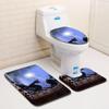 Pumpkin Lamp Bathroom Toilet Three-Piece Floor Mat Doormat Bathroom Carpet
