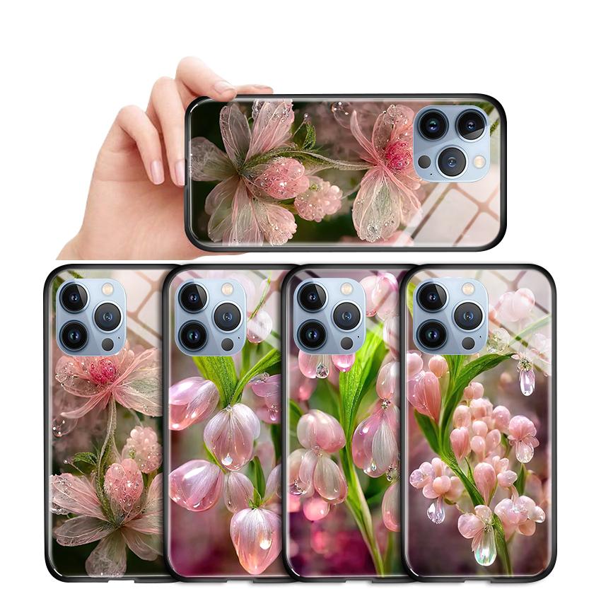 Чехол для телефона из закаленного стекла для iPhone 11 12 13 14 15 16 17 Redmi 10 12 14C Note10 Note14 Xiaomi 11Lite PocoC75 Мягкий край Ударопрочный Гладкий чехол