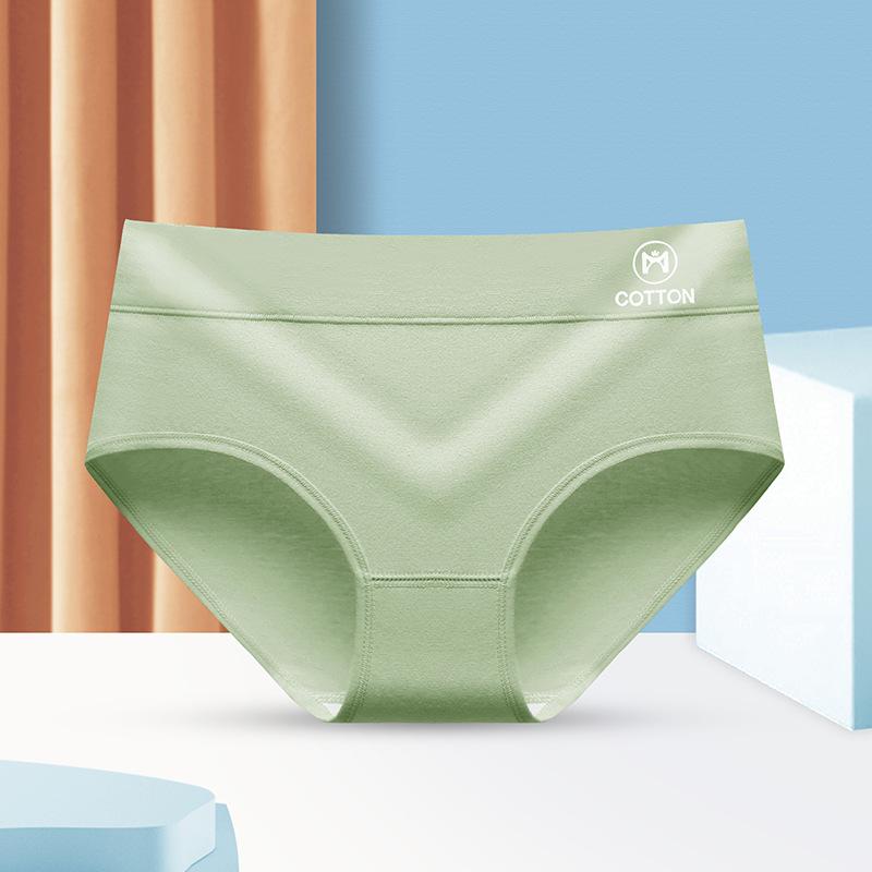 Дышащее и модное хлопковое женское нижнее белье, удобное нижнее белье со средней талией, женское эластичное треугольное нижнее белье с принтом