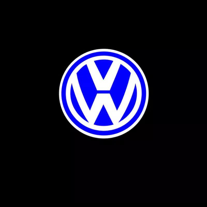 W149-2Pcs Volkswagen Emblem Projector Lights Car Door Welcome Lamp For VW GTI Polo Golf Passat Tiguan Arteon Touareg Taigo Caddy CC