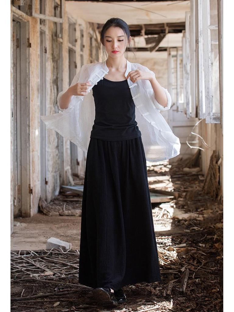 Women's Chinese-Style Cotton Linen Sunscreen Cardigan - Summer Trend