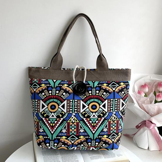 Холщовая сумка в этническом стиле для женщин, стильная сумка на плечо с узором, ретро повседневная сумка-тоут, сращивание