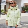 Gasman 2022 New Fashion Parkas Women's Stand Collar Short Slim Casual Hood Pocket Warm Women Down Jacket GM-82175