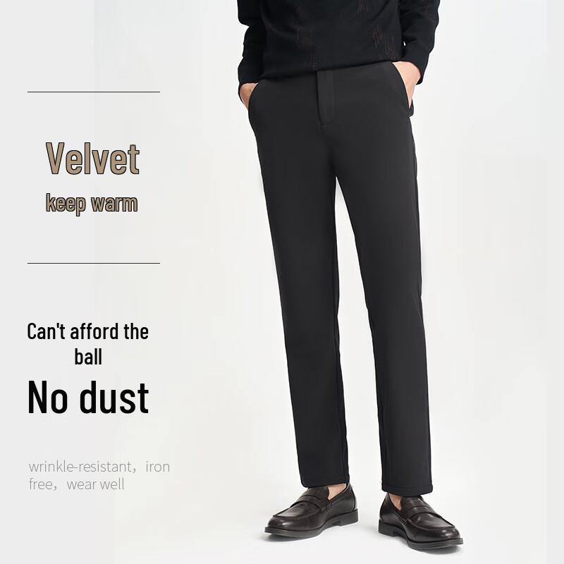 Мужские брюки прямого кроя в стиле business casual с флисовой подкладкой
