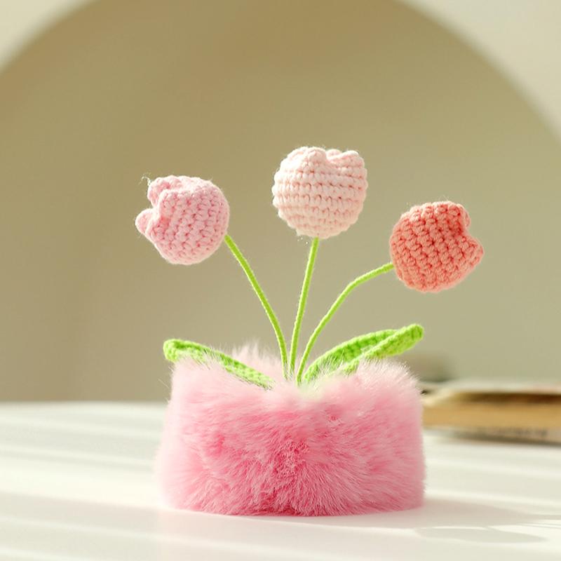 1 шт. Подсолнух сувенир плюшевые праздничные подарки плюшевые украшения для дома имитация горшечного растения тюльпан пряжа