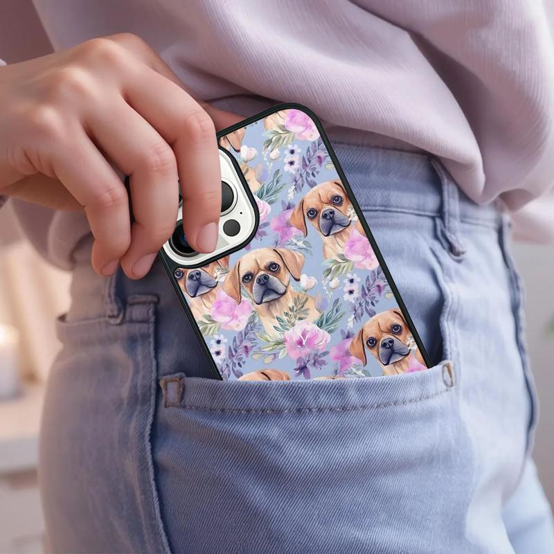 Милый телефонный чехол с щенком мопса для iPhone 17 Air 15 16e 14 13 Pro Max Coque 12 11 Pro Max PLUS
