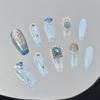 2025 Pisces Blue Ombre Cat Eye Wearable Nail Patches