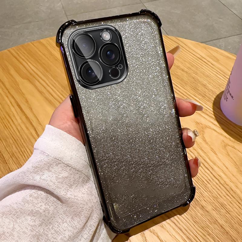 Градиентный блестящий противоударный чехол с подушкой безопасности для iPhone 15 14 13 12 11 Pro Max 15 14 Plus Samsung S24 S23 S22 S21 Ultra Plus S23FE A15 A55 A14 A34 A54