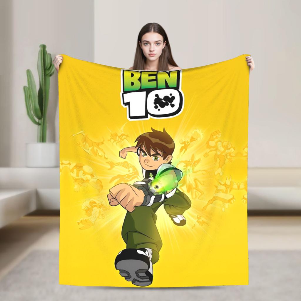 Одеяло из фланели с изображением Бена 10 Омнитрикса в стиле «Бен 10: Освобождение», теплое и мягкое постельное белье для дивана, кровати, пикника, эстетичное покрывало на кровать.