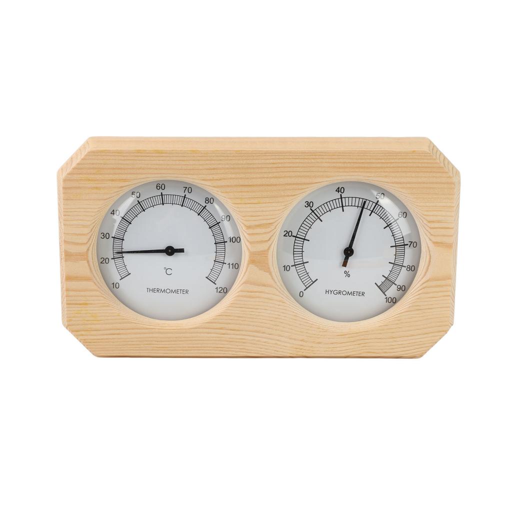 Деревянный термометр-гигрометр для сауны, стрелочный тип с двойной шкалой, измеритель температуры и влажности