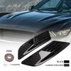 2Pcs Car Hood Vents Glossy Black/Carbon Fiber Car Hood Air Flow Intake Scoop Bonnet Vent Cover Trim for Ford Mustang 2015-2017