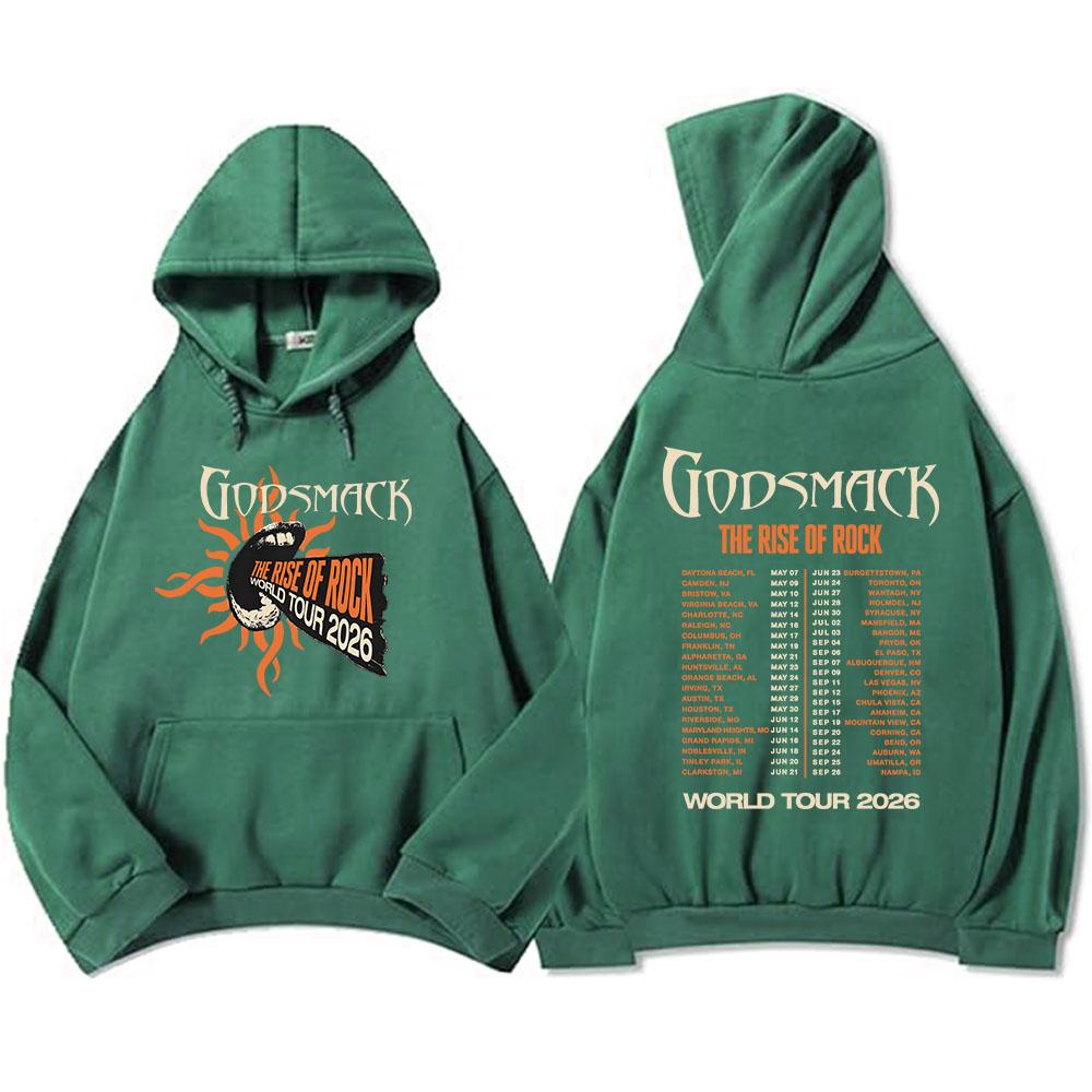 GODSMACK The Rise of Rock Tour 2026 Hoodies Casual Men Women Pullovers Graphic Tops Fleece Long Sleeve Hooded Sweatshirts
