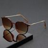 New Fashion Metal Small Round Frame Sunglasses Retro Outdoor Street Photography Eyeglass Women'S Eyeglasses Uv400
