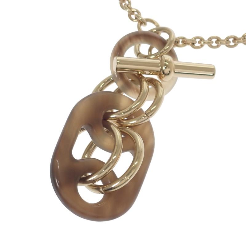 HERMES  H057078FD00  Necklace gold metal/Buffalo horn Women