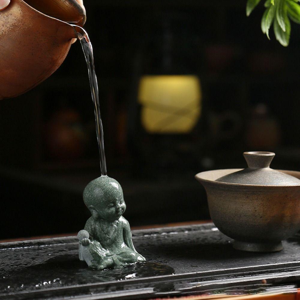 Sandstone Buddha Tea Pet Mini Little Monk Figurine Aquarium Buddha Statues Desktop